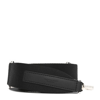 GOYARD Canvas Calfskin Adjustable Shoulder Strap Black