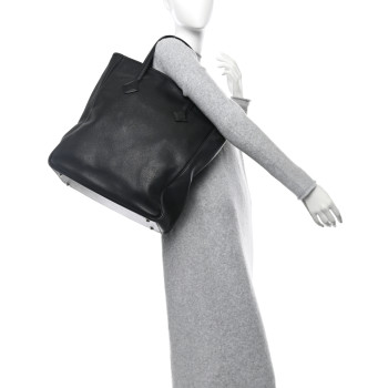 HERMES Taurillon Clemence Victoria II Cabas 35 Black