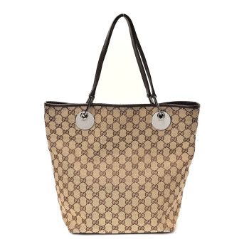 GUCCI Monogram Large Eclipse Tote  Brown