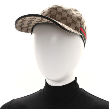 GUCCI Monogram Web Baseball Hat M Beige Cocoa