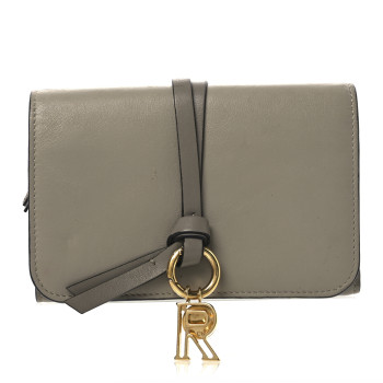 CHLOE Smooth Calfskin Alphabet "R" Compact Wallet Motty Grey