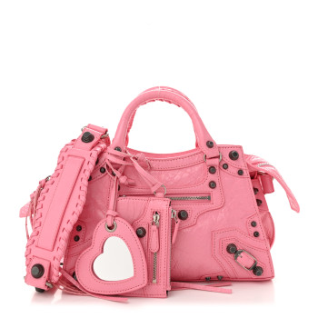 BALENCIAGA Agneau Arena Neo Cagole Handbag XS Sweet Pink