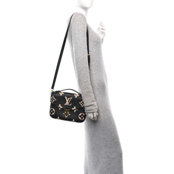 LOUIS VUITTON Empreinte Monogram Giant Pochette Metis Black Beige