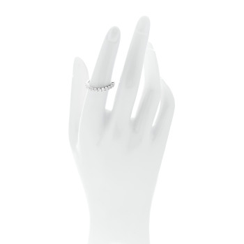 PARKER & WEST 18K White Gold Diamond 1.00ct Heart Cut Half Eternity Band Ring 53 6.25
