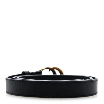 GUCCI Calfskin Double G 20mm Belt 75 30 Black