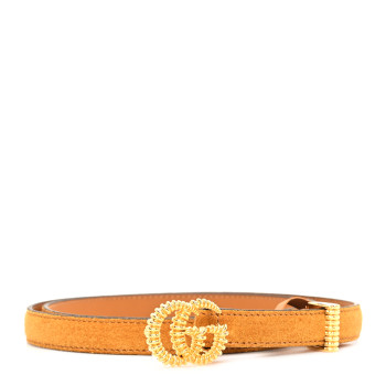 GUCCI Suede Torchon Double G 15mm Belt 80 32 Vintage Sun Oil