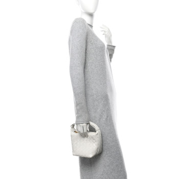 BOTTEGA VENETA Calfskin Nappa Intrecciato Candy Wallace White
