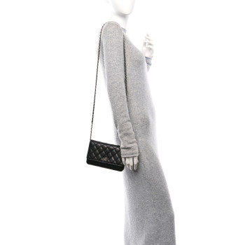 CHANEL Caviar Quilted Wallet on Chain WOC Black