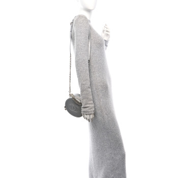 CHANEL Metallic Glazed Calfskin Round As Earth Evening Bag Silver