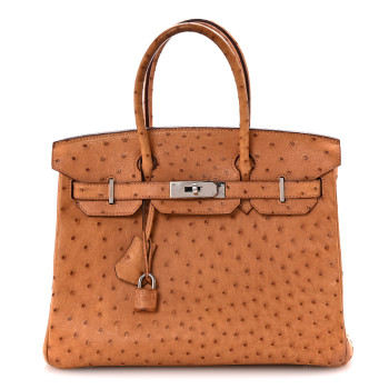 HERMES Ostrich Birkin 30 Gold
