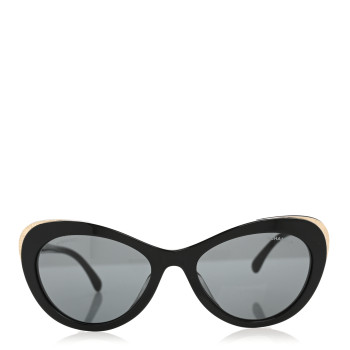 CHANEL Acetate Cat Eye CC Sunglasses 5432-A Black