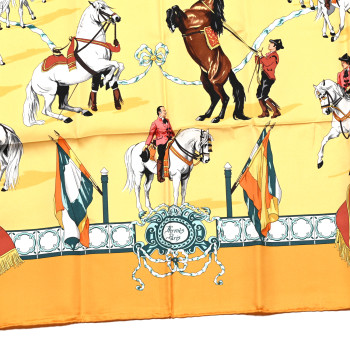 HERMES Silk Real Escuela Andaluza Del Arte Ecuestre Scarf 90