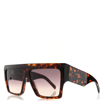 CELINE Acetate Flat Top Rectangular Sunglasses CL400921 Dark Havana