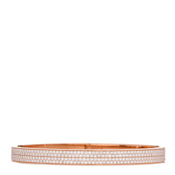 HERMES 18K Rose Gold Diamond PM Kelly Full Pave Bracelet XS