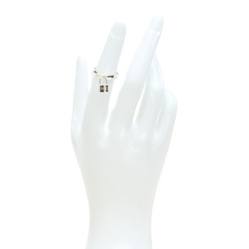 TIFFANY Sterling Silver 1837 Lock Charm Ring 49 5