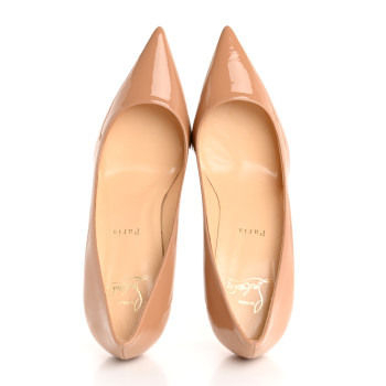 CHRISTIAN LOUBOUTIN Patent Decollete 554 85 Pumps 37.5 Nude
