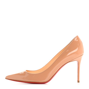 CHRISTIAN LOUBOUTIN Patent Decollete 554 85 Pumps 37.5 Nude