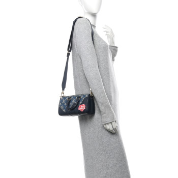 LOUIS VUITTON X NIGO Taurillon Monogram Denim Drip Keepall XS Blue