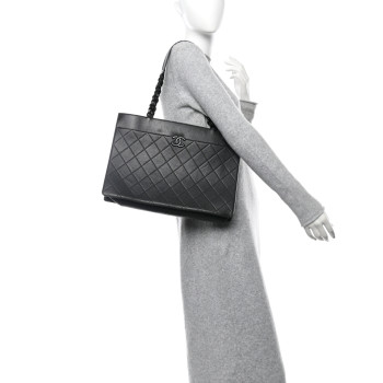CHANEL Caviar Quilted My Everything Large Shopping Tote Black