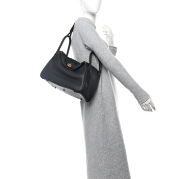 HERMES Taurillon Clemence Lindy 30 Black