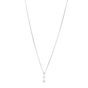 PARKER & WEST Platinum Diamond .69ctw Graduated Triple Drop Pendant Necklace