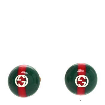 GUCCI Resin Web Stud Earrings