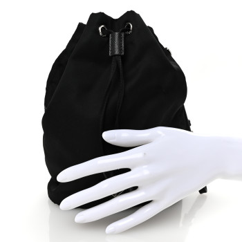 PRADA Re-Nylon Saffiano Bucket Wristlet Black