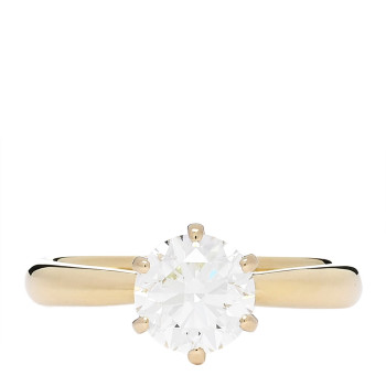 PARKER & WEST 18K Yellow Gold Diamond 1.24ct Solitaire Engagement Ring 53 6.25