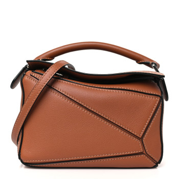 LOEWE Calfskin Mini Puzzle Bag Tan