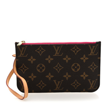 LOUIS VUITTON Monogram Neverfull PM Pochette Pivoine