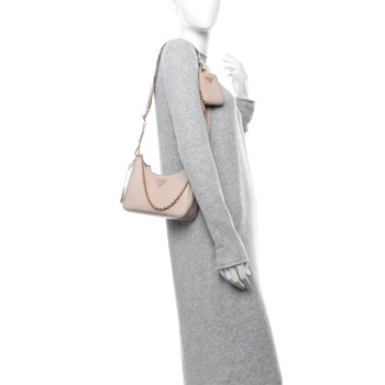 PRADA Saffiano Re-Edition 2005 Shoulder Bag Cammeo Beige