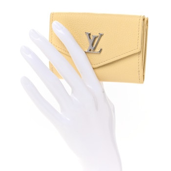 LOUIS VUITTON Calfskin Lockmini Wallet Light Yellow