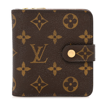 LOUIS VUITTON Monogram Compact Zippe Zipped Wallet