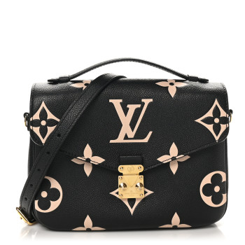 LOUIS VUITTON Empreinte Monogram Giant Pochette Metis Black Beige