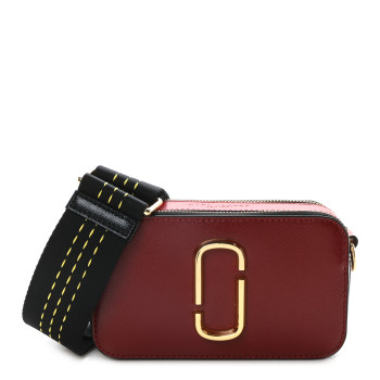 MARC JACOBS Saffiano Small Snapshot Camera Bag Red Multicolor