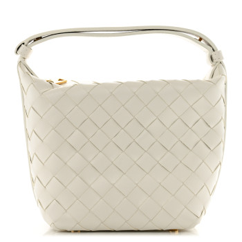 BOTTEGA VENETA Calfskin Nappa Intrecciato Candy Wallace White