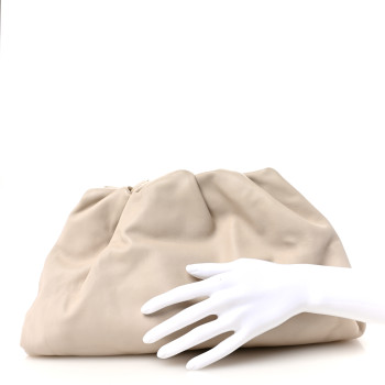 BOTTEGA VENETA Smooth Butter Calf The Pouch Oversized Clutch Plaster