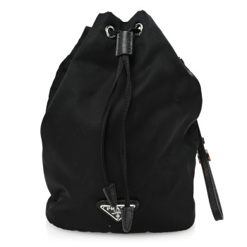 PRADA Re-Nylon Saffiano Bucket Wristlet Black