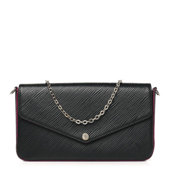 LOUIS VUITTON Epi Pochette Felicie Black Hot Pink