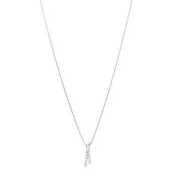 PARKER & WEST BY FASHIONPHILE 18K White Gold Diamond .50ctw Graduated Two Row Drop Pendant Necklace