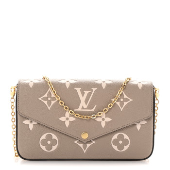 LOUIS VUITTON Empreinte Monogram Giant Felicie Pochette Tourterelle Creme