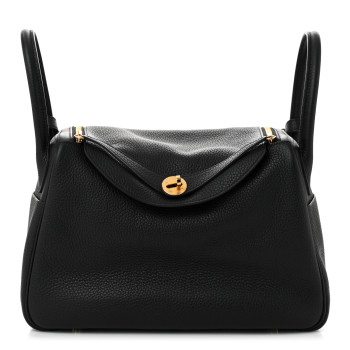 HERMES Taurillon Clemence Lindy 30 Black