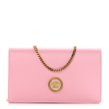 VERSACE Satin La Medusa Mini Crossbody Pink