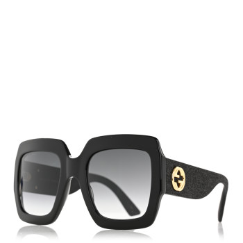 GUCCI Acetate Square Frame Sunglasses GG0102S Black