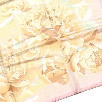 HERMES Silk Les Pivoines Scarf 90