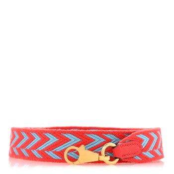 HERMES Toile Swift 25mm Sangle ZigZag Shoulder Strap Rouge de Coeur Bleu du Nord