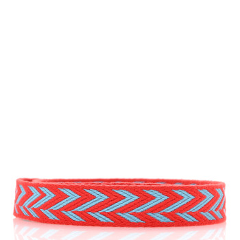 HERMES Toile Swift 25mm Sangle ZigZag Shoulder Strap Rouge de Coeur Bleu du Nord