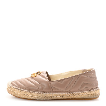 GUCCI Nappa Matelasse GG Marmont Espadrilles 39 Porcelain Rose