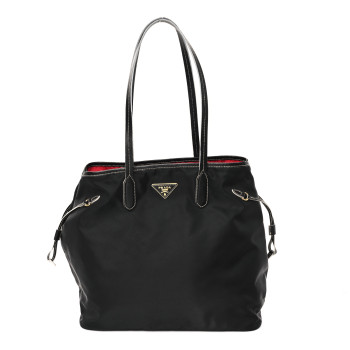 PRADA Tessuto Nylon Saffiano Shopping Tote Black
