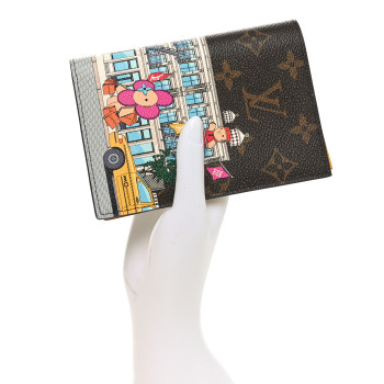 LOUIS VUITTON Monogram 2022 Christmas Animation New York Soho Passport Cover Yellow